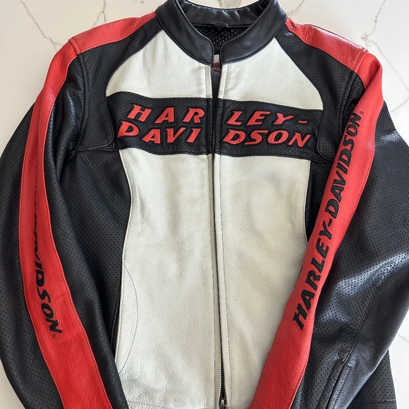 HARLEY DAVIDSON LEATHER MOTORCYCLE JACKET/COAT - Picture 1 of 5